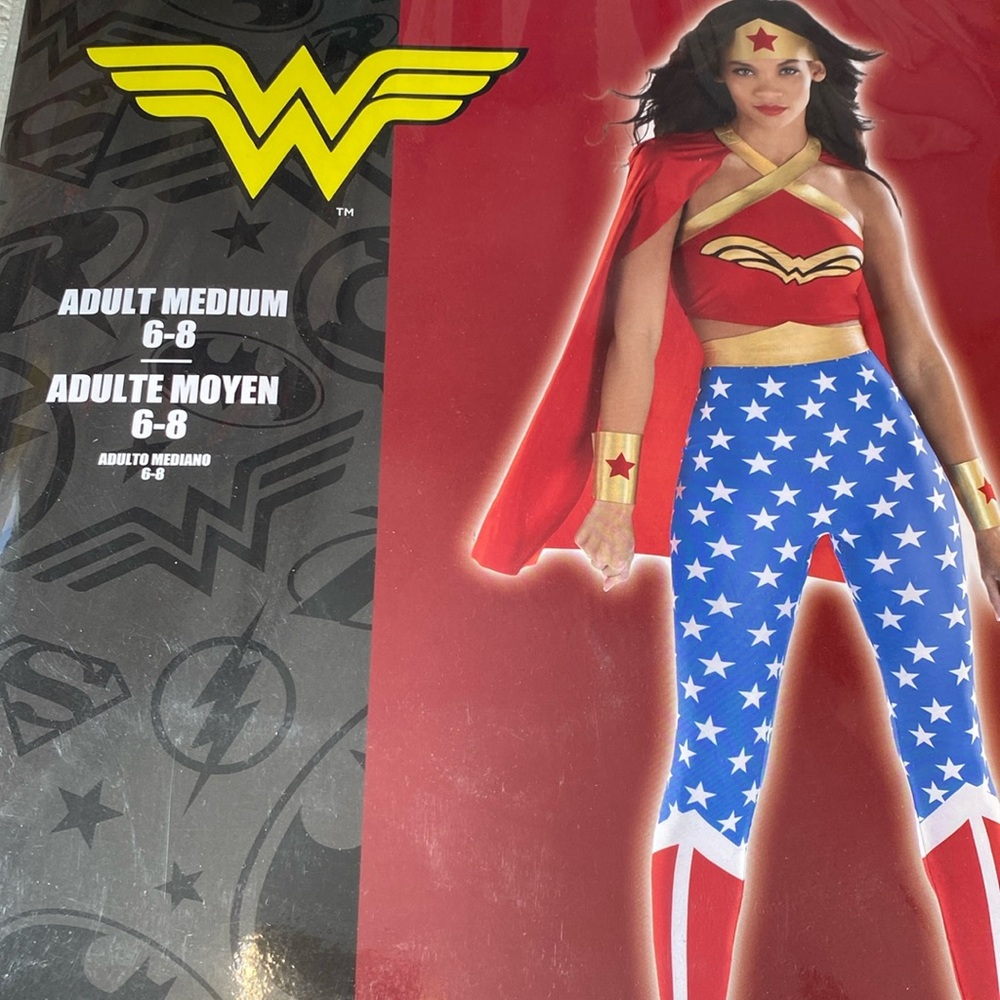 Women's Superhero Costume in Red, Blue, and Gold